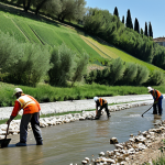 Home 5 하천 생태계 복원에 대한 교육 비디오 제작하기 - River Restoration in Action**
"A team of environmental workers fully clothed, planting native trees...